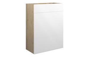 Clarence 600mm Standard WC Unit - White Gloss (Oak Cab)